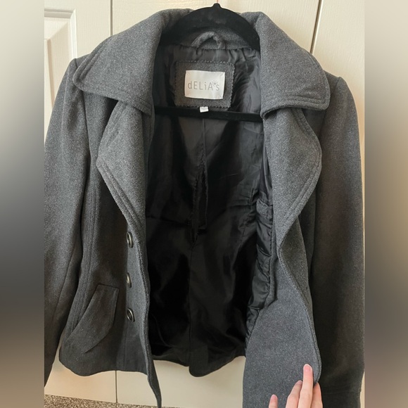 dELiA*s Girl’s Small Grey Peacoat - Picture 10 of 15